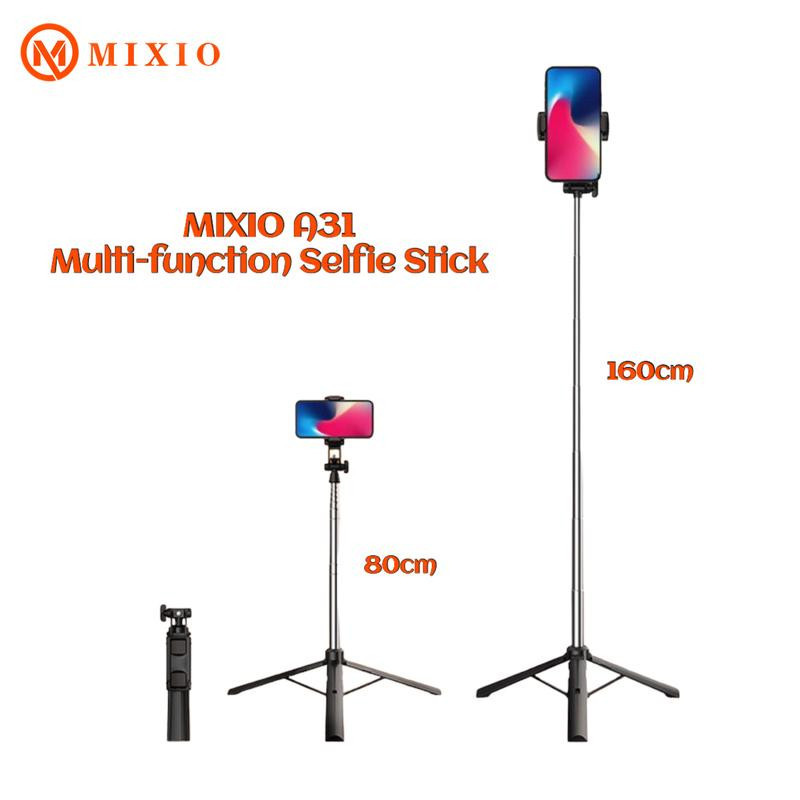 MIXIO A31 Tongsis Bluetooth Selfie Stick Tripod