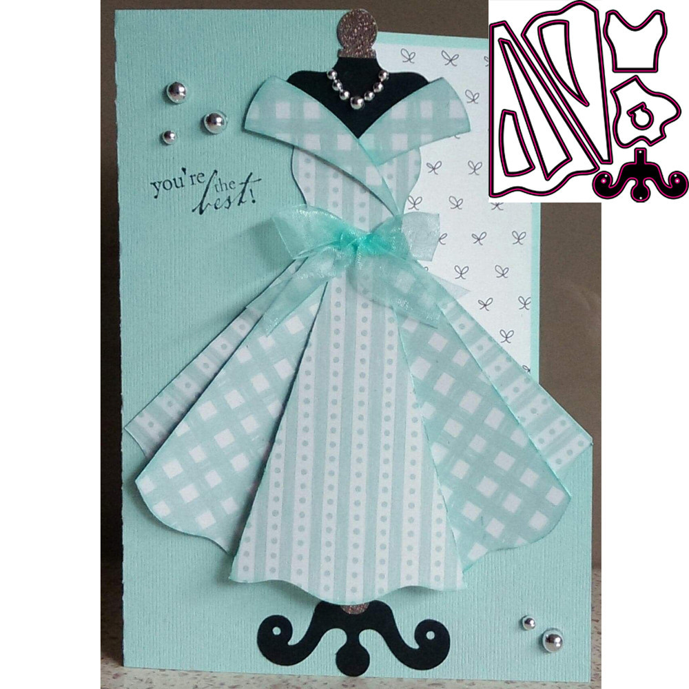 

Beautiful 9Pcs Set Cute Princess Dress Metal Cutting Dies Scrapbooking Craft Stamps die Cut Embossing Card Making Stencil