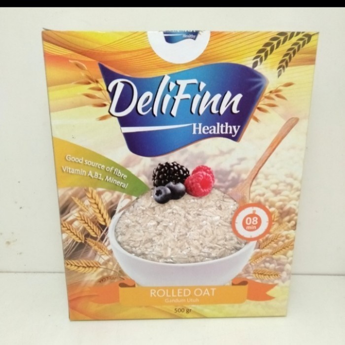 

delifinn healthy rolled oat 500gr cereal sereal gandum