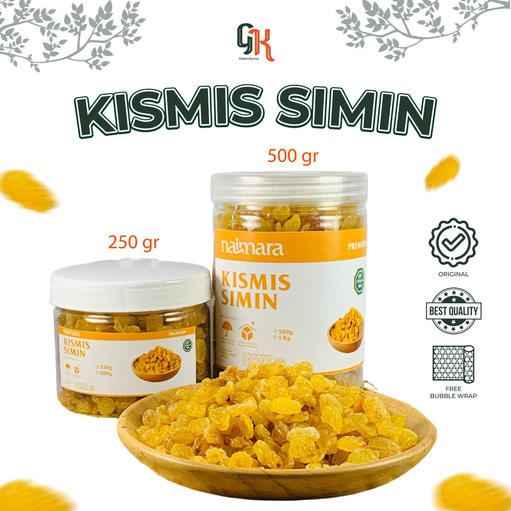 

Kismis Mutiara Golden Simin Manis Organik oleh oleh Haji dan Umroh