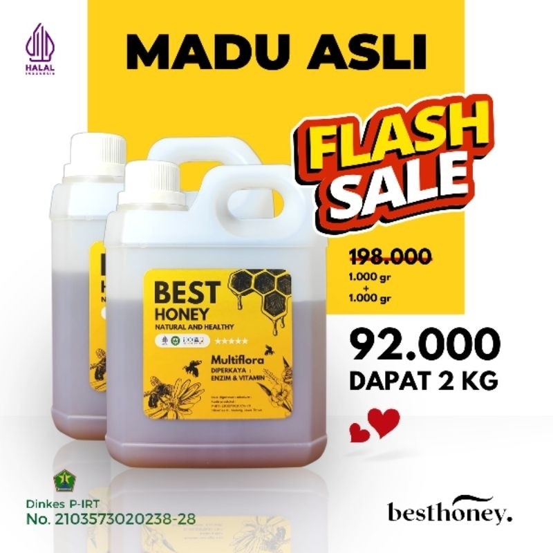 

Best Honey Madu Asli Paket Bundling Madu Multiflora Original 1kg (2pcs)