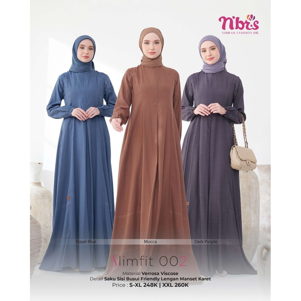 Gamis Wanita Dewasa Terbaru Slim Fit 002 by Nibras