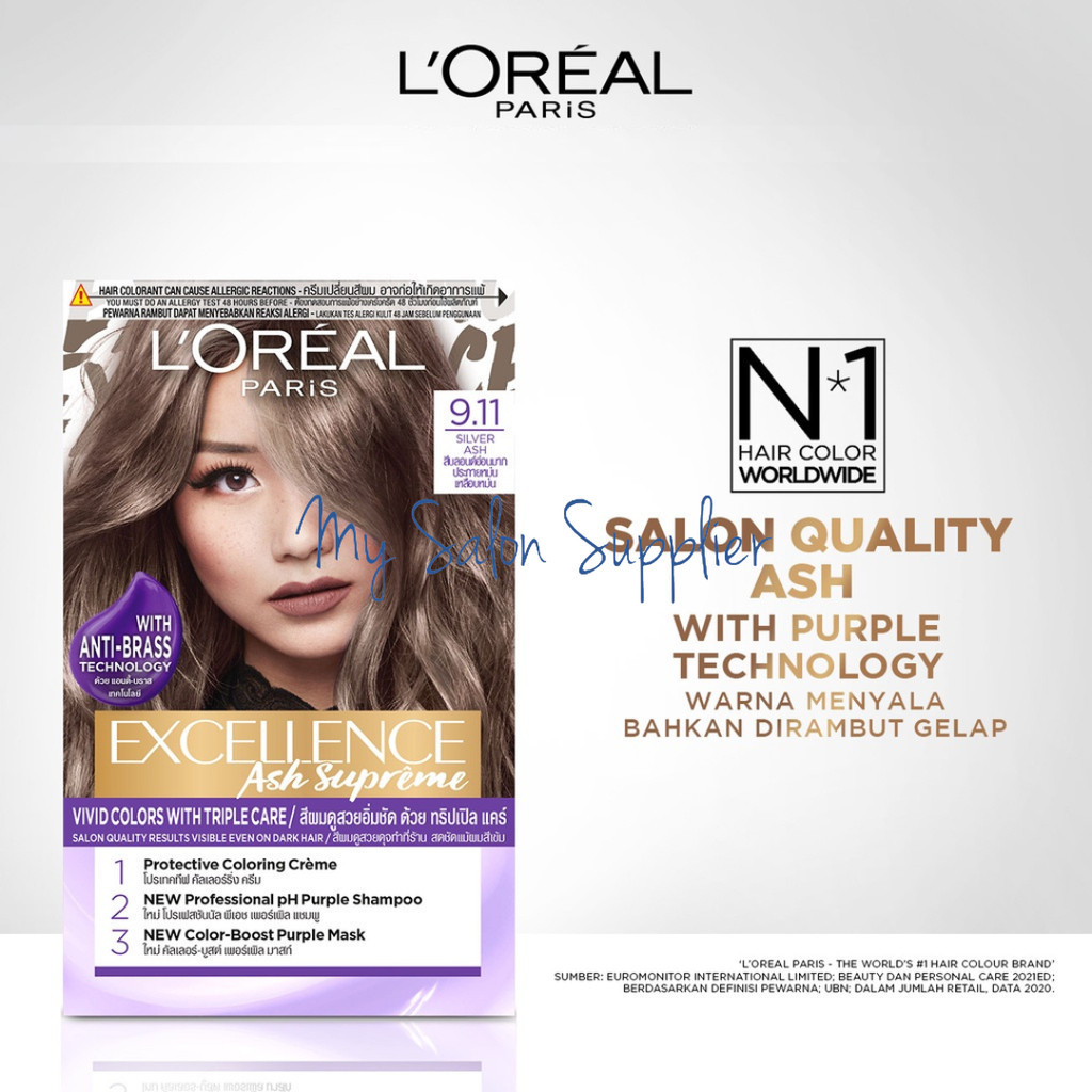 Loreal Excellence Fashion 9.11 Silver Ash / Cat Rambut