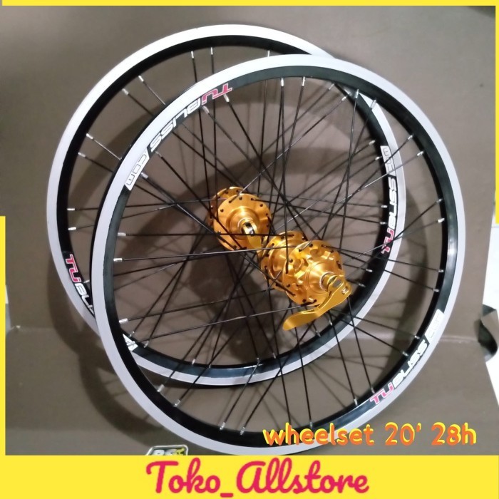wheelset 20 inch murni Raze Pro Tubliss alloy double wall  jangkrik tawon diskbrake sepeda lipat min