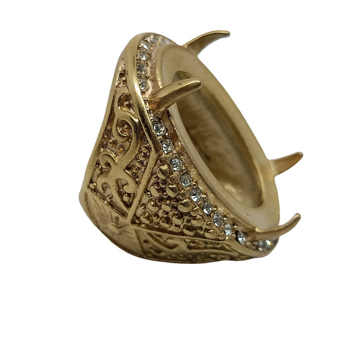 Emban Cangkang Ring Cincin Titanium Emas Gold Jumbo 25x35 - VeE  Pria - 9