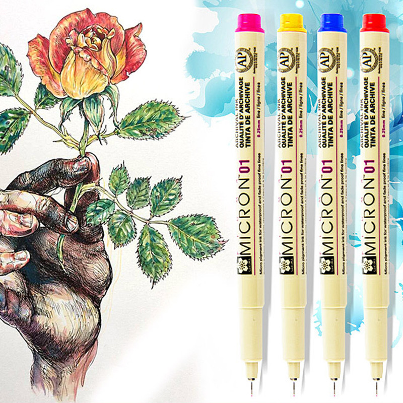 

Japan Sakura Pigma Micron Colored Fineliner Pen Set 01 05 Fine Point Drawing Pens Sketch Marker Art Supplies Tekenen Materialen