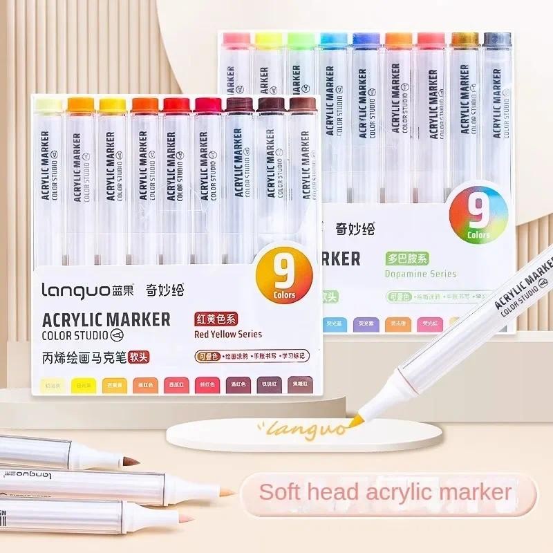 

9 Color School Stationery Office Supplies Student Drawing Graffit Art Supplies Painting Highlighter Pen Daily Colored Markers