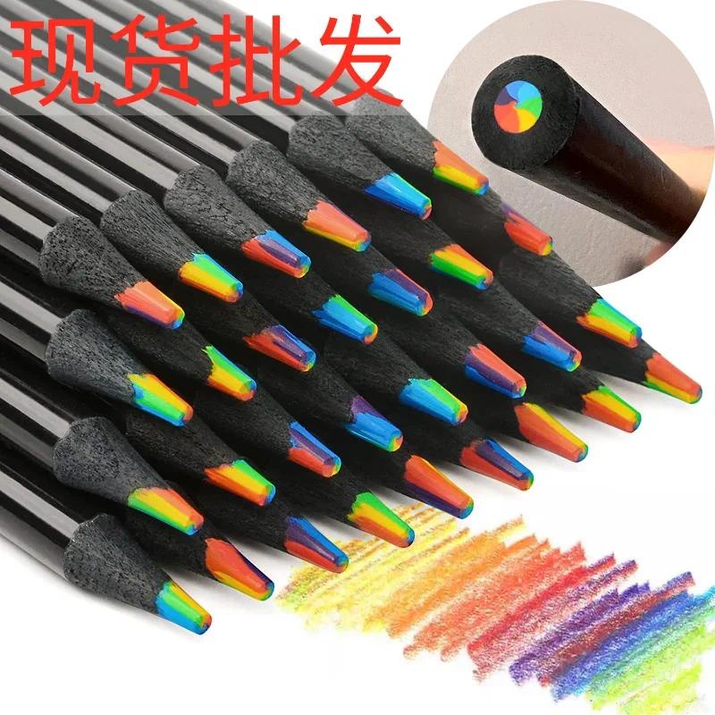 

4pcs/mix Rainbow Pastel Pencil 7 Colors Concentric Crayons Art School Supplies for Painting Graffiti Drawing Kawaii Stationery