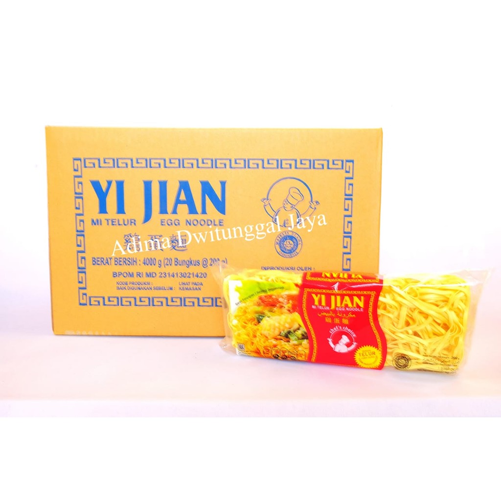 

Yi Jian Egg Noodle – Wide/Yi Jian Mie Telor - Lebar 20x200gr - Karton