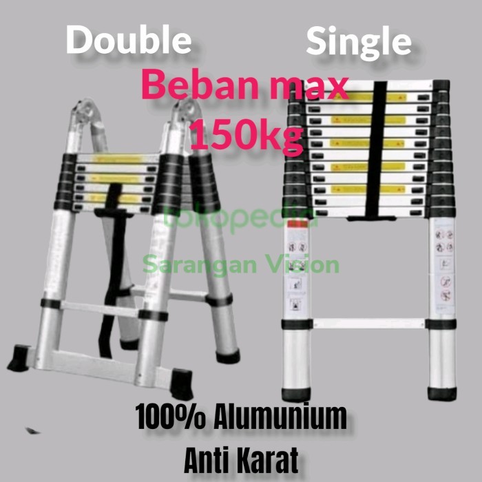 tangga alumunium teleskopik (double)