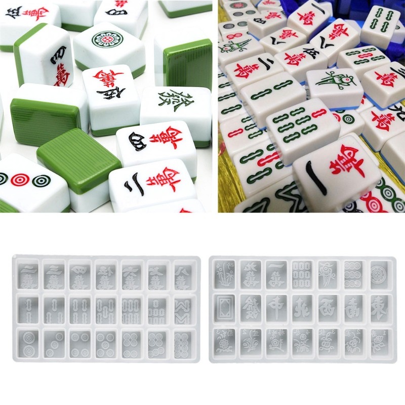 

Mahjong Dice Epoxy Resin Casting Mold Resin Silicone Molds for DIY Craft Project X4YA