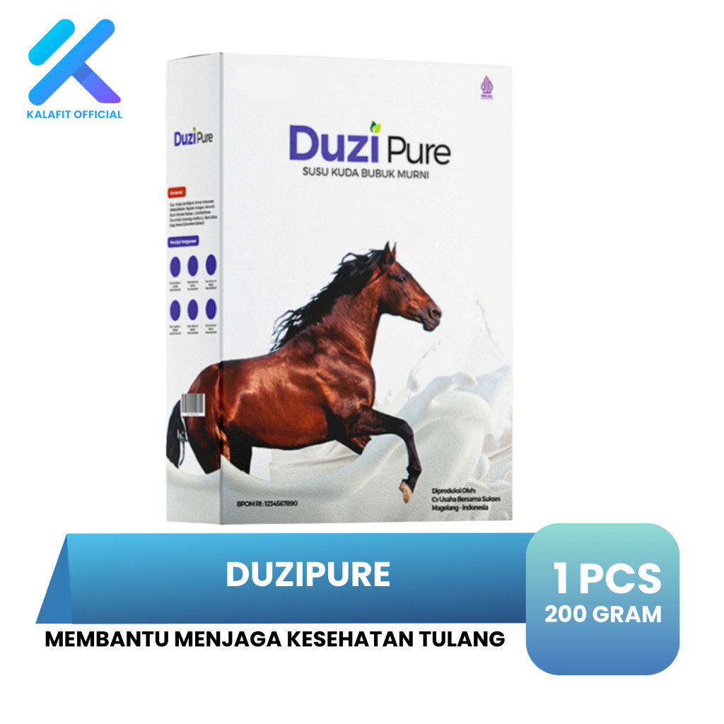 

Duzi Pure Susu Kuda Liar Murni Atasi Nyeri Sendi Asam Urat 200 Gram Original
