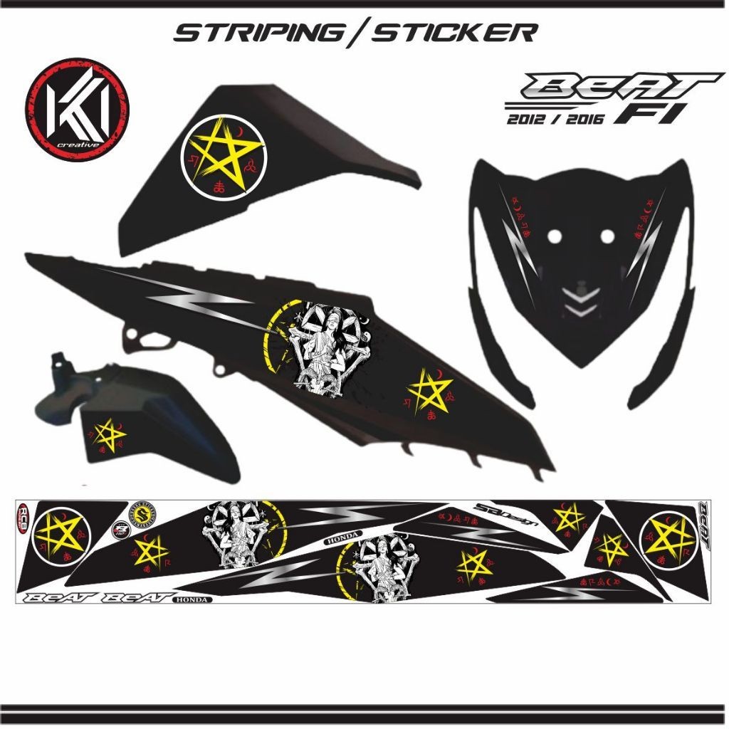 STRIPING STICKER MOTOR BEAT F1 TAHUN 2012 2016 VARIASI TERBARU VARIASI