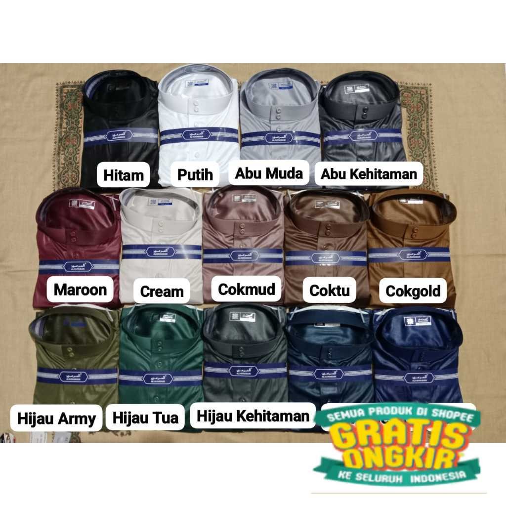 BISA COD GAMIS JUBAH AL HARAMAIN POLOS POLYSTER IMPORT VIETNAM PUTIH DAN HITAM WARNA NAVY ABU ABU CO