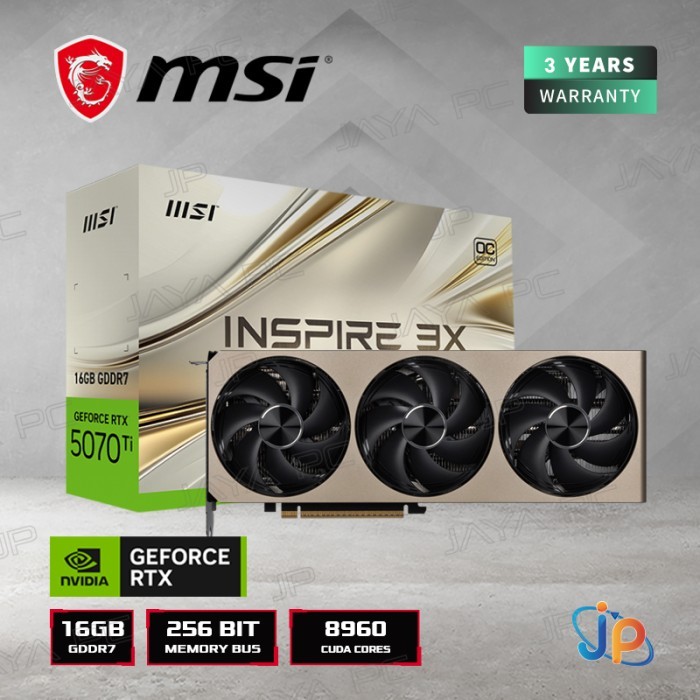 VGA MSI GeForce RTX 5070 Ti Inspire 3X OC Plus 16GB - 16 GB GDDR7