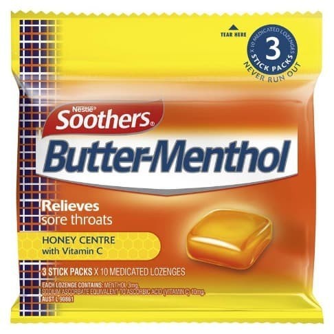 

Nestle Soothers Butter-Menthol Honey 3x10 Lozenge Multipack - isi 3x10