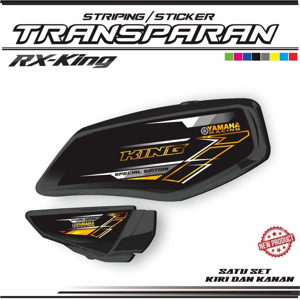 VARIASI STIKER STRIPING GOLD TRANSPARAN MOTOR RX KING