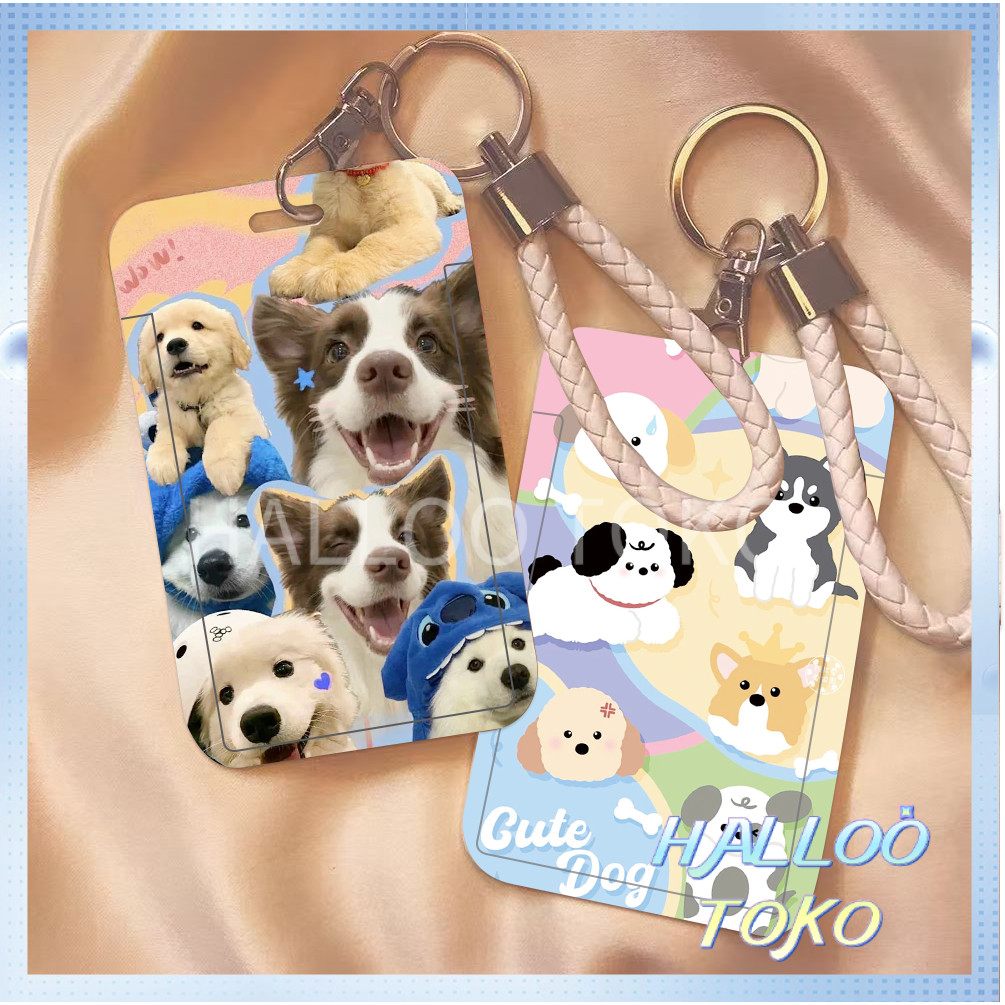 

ID CARD HOLDER MOTIF KAWAII TEMPAT KARTU PHOTOCARD PHOTO CARD Pelindung + Tali,Anjing Kecil Yang Imut