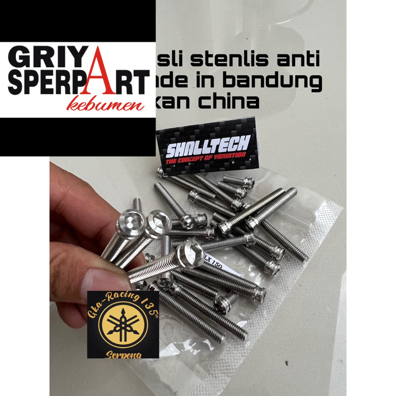 baut bak blok mesin klx 150 custome asli stenlis anti karat