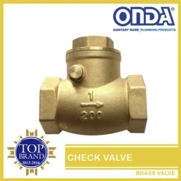 NB91 Brass Check Valve Onda 2 inch Klep Tabok Onda 2" Swing Check Valve Kuningan