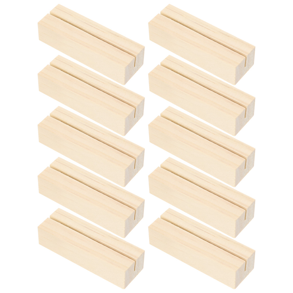 

10pcs Natural Wood Name Memo Clips Photo Holder Clamp Business Card Stand Desktop Message Organizer Desktop Message Organizer