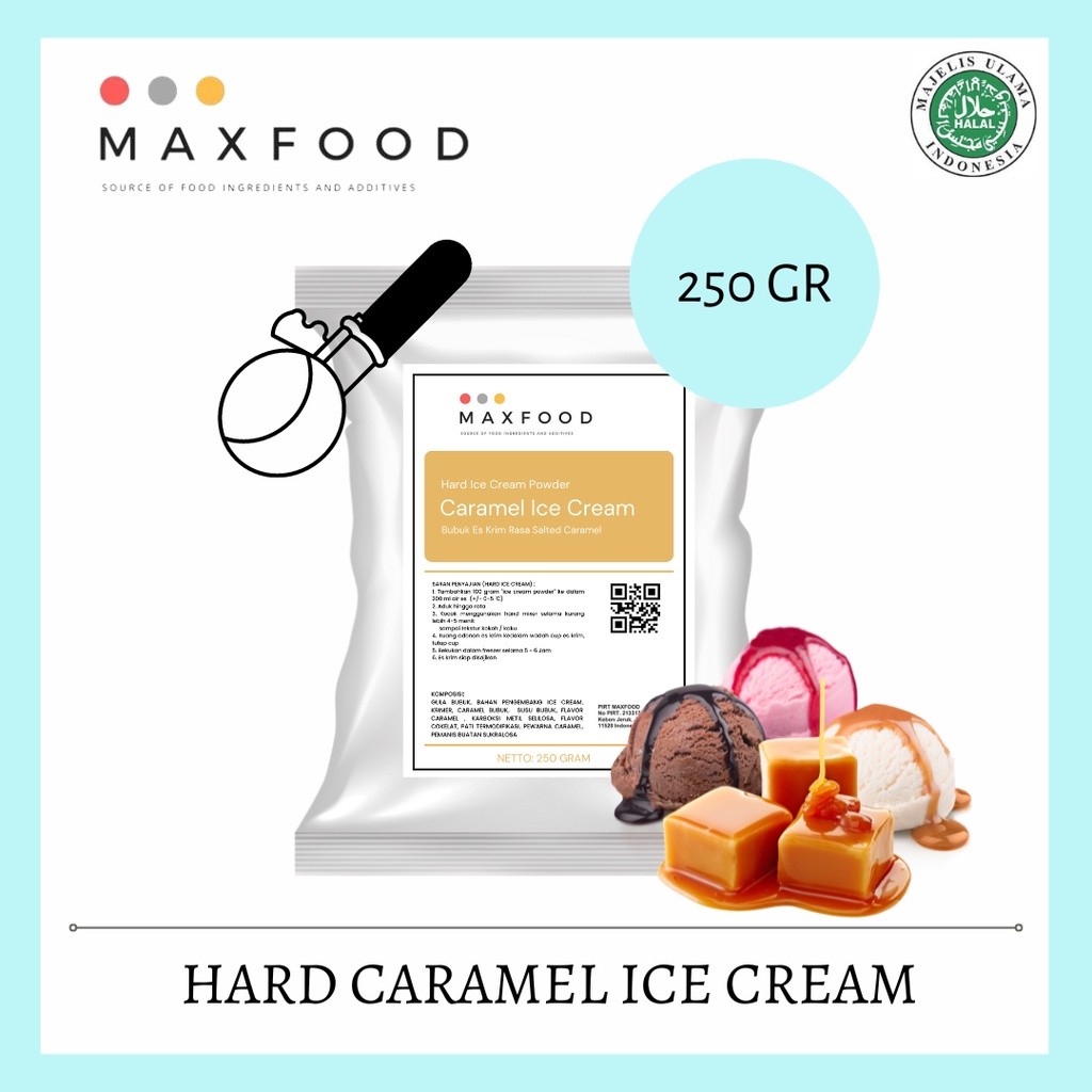 

MAXFOOD - Hard Salted Caramel Ice Cream / Bubuk Es Krim Rasa Karamel 250 GR