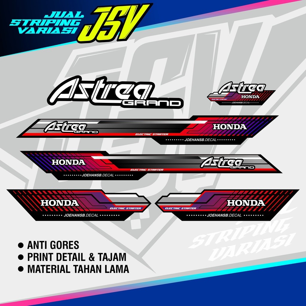 Striping Astrea Grand Variasi | Stiker Astrea Grand | Sticker Astrea Bulus Motif Klasik Original Blu