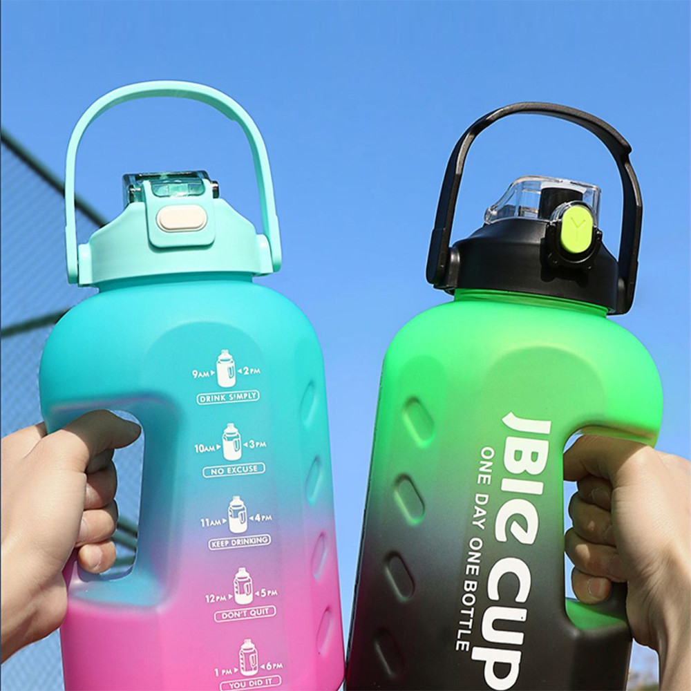 3 Liter Sports Water Bottle With Handle Large Capacity Fitness With Scale Gradient Kettle Outdoor Pl