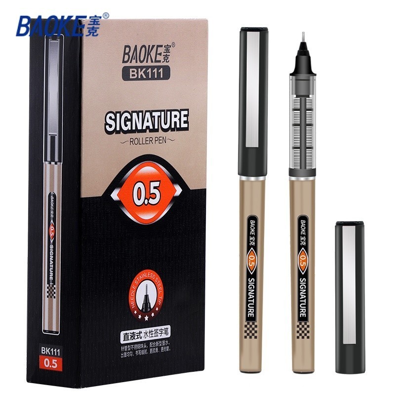 

BAOKE Pulpen Roller Ball Pen 0.5mm tersedia 3 Warna Pena tinta Merah Biru Hhitam BK111