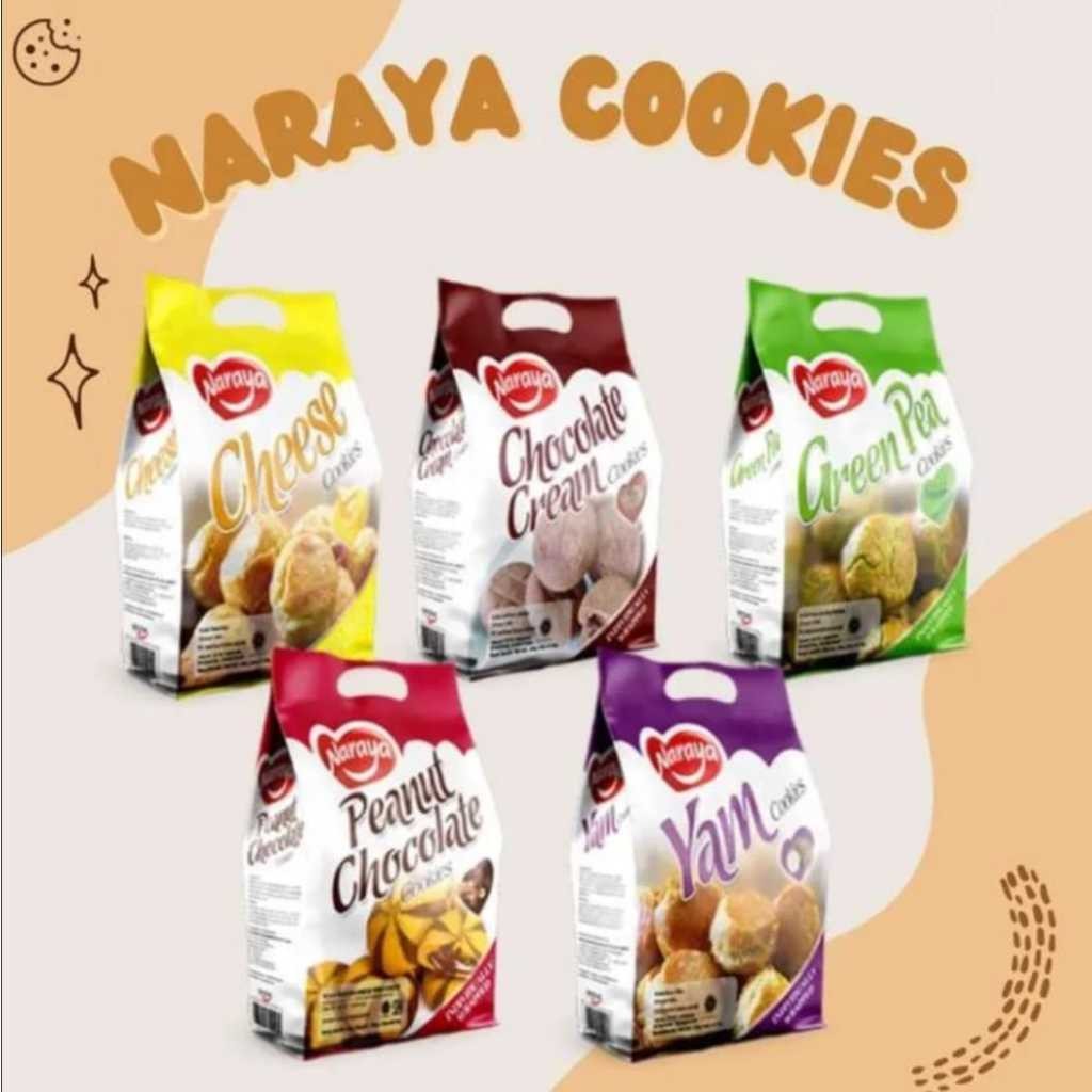 

NARAYA COOKIES 280gr Rasa Green Pea Yam Cheese Chocolate Peanut Chocolate Cookies 280g Butter Ring 150g