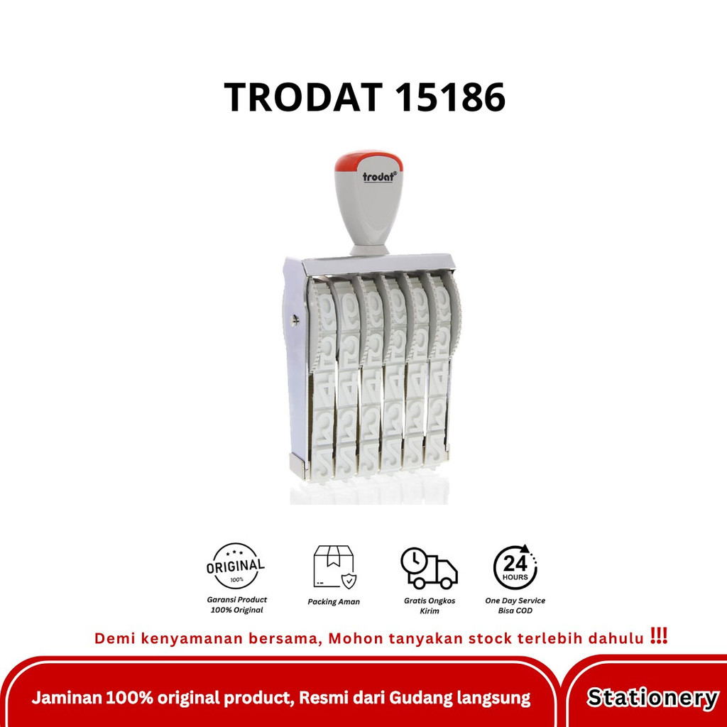 

STEMPEL ANGKA 6 DIGIT TRODAT 15186 - 18 MM
