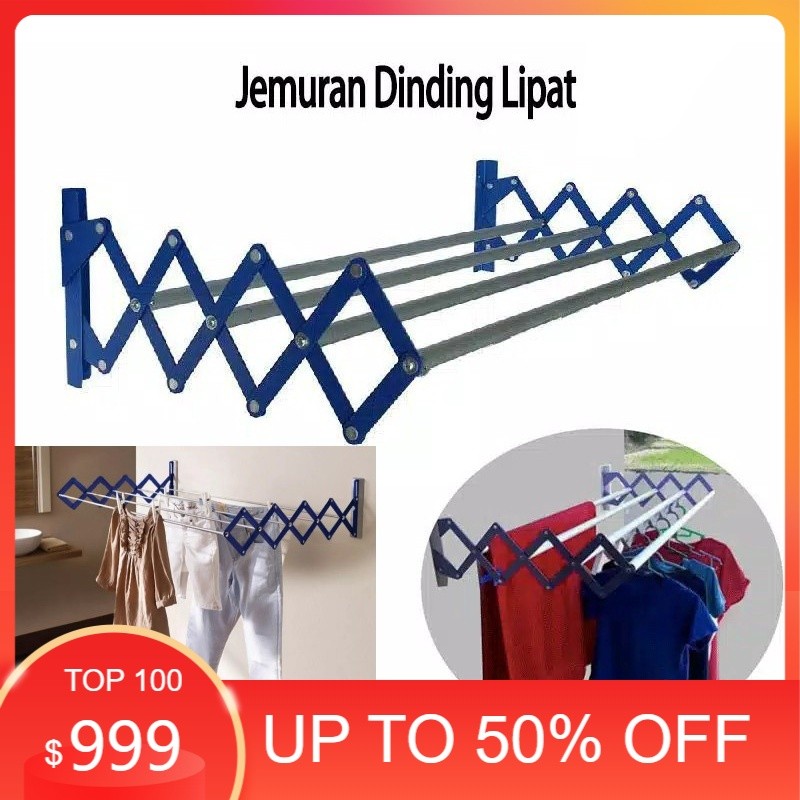 Jemuran Dinding Lipat / Jemuran Pakaian / Jemuran Handuk Panjang 75cm