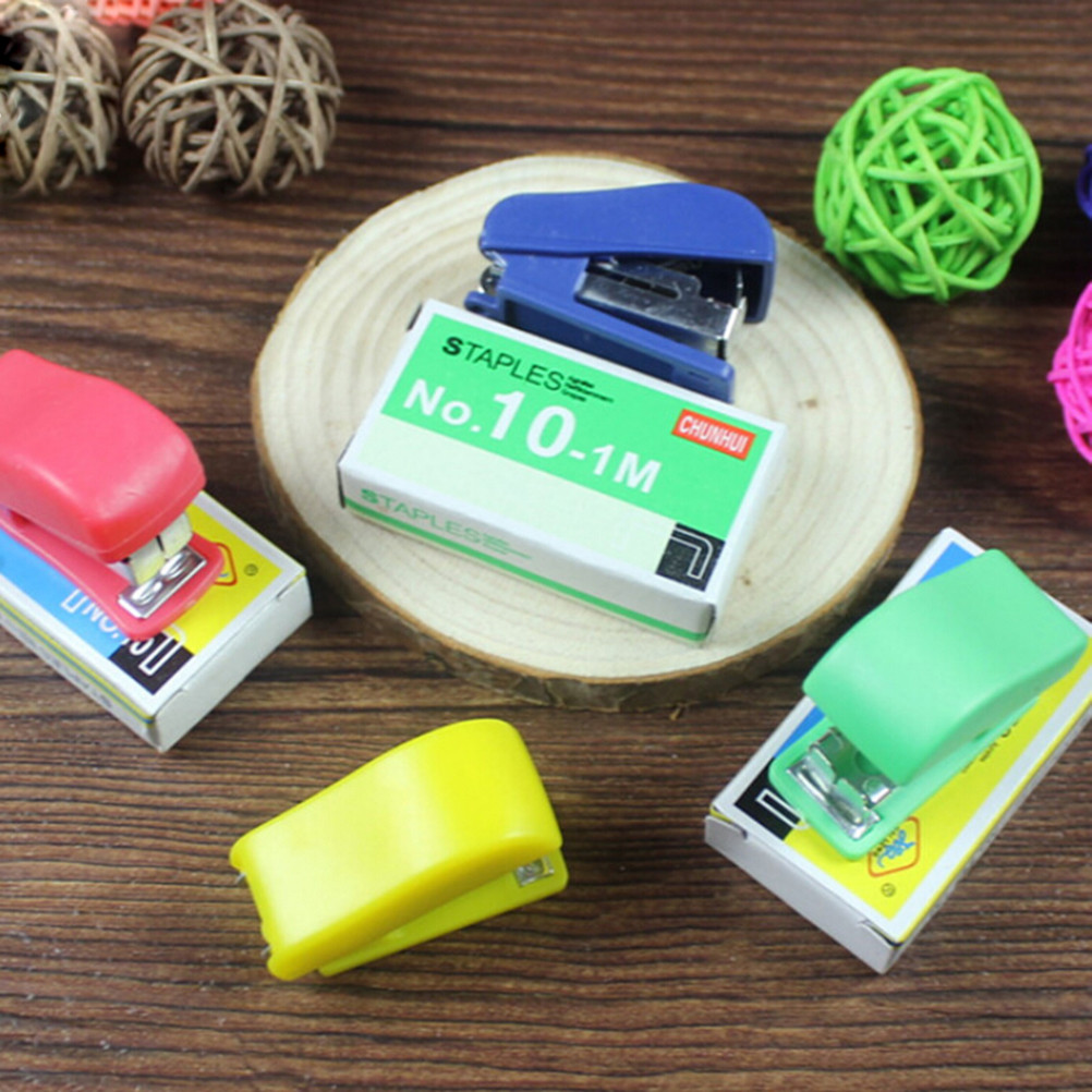 

Portable Mini Stapler Set with Staples Cute Cartoon Paper Binder Stationery Office Binding Tools School Supplies