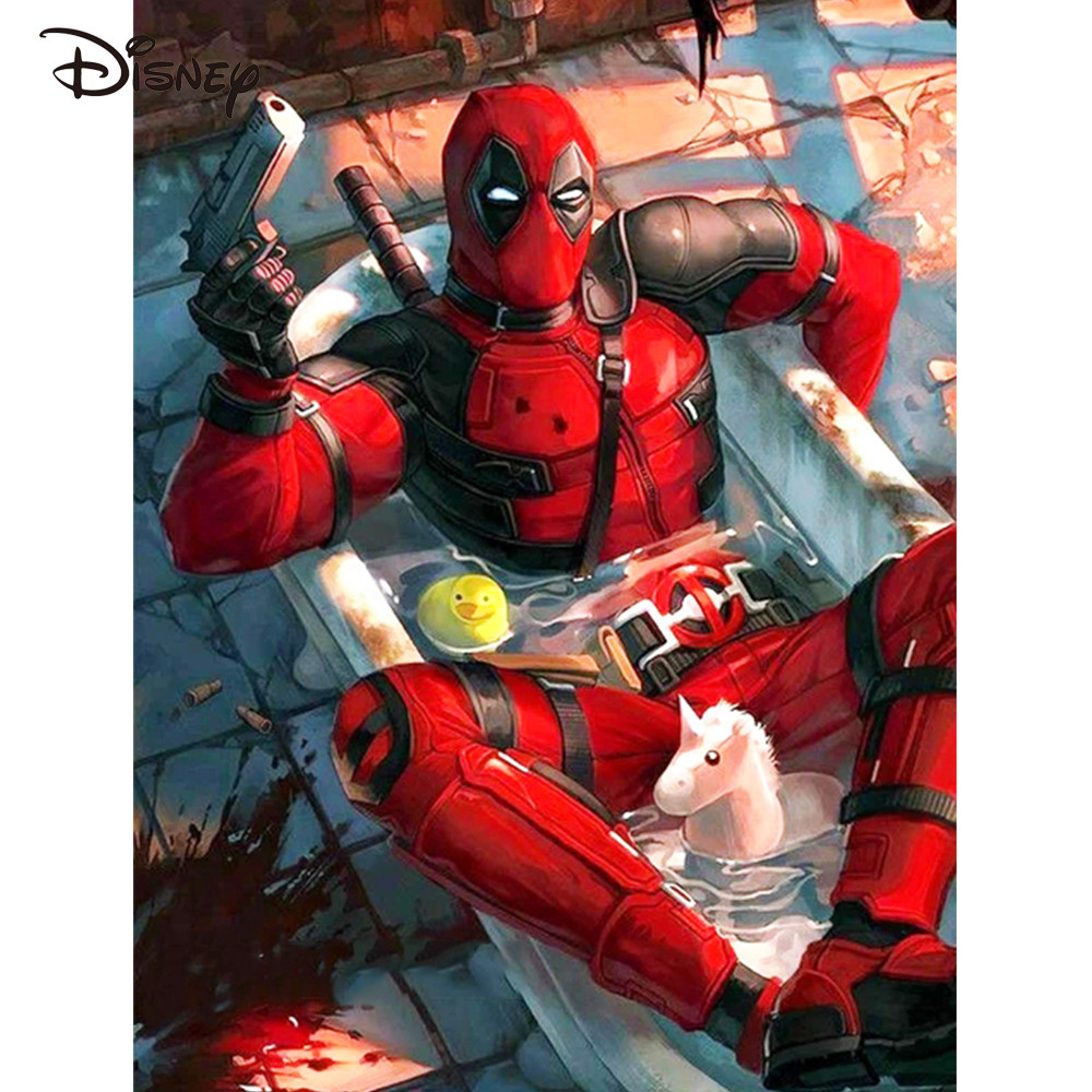 

Disney Drawing By Numbers Deadpool Coloring Paint Kit For Adults Antihero DIY With Frame Cartoon HandPainted Craft DIY Gift