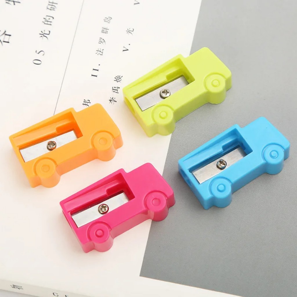 

10pcs Plastic Cute Pencil Mini Sharpeners Candy Color Standard Pencil Cutting Machine Student School Office Stationery