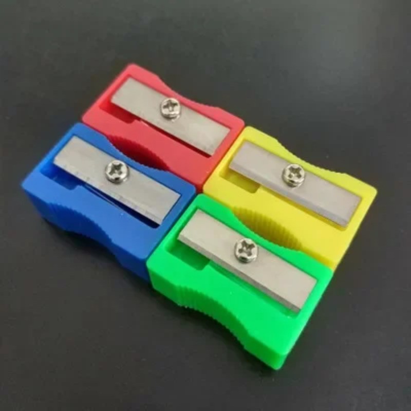 

3 Piece Set Pencil Sharpener Single Hole Plastic Knife Study School Student Stationery Random Colors