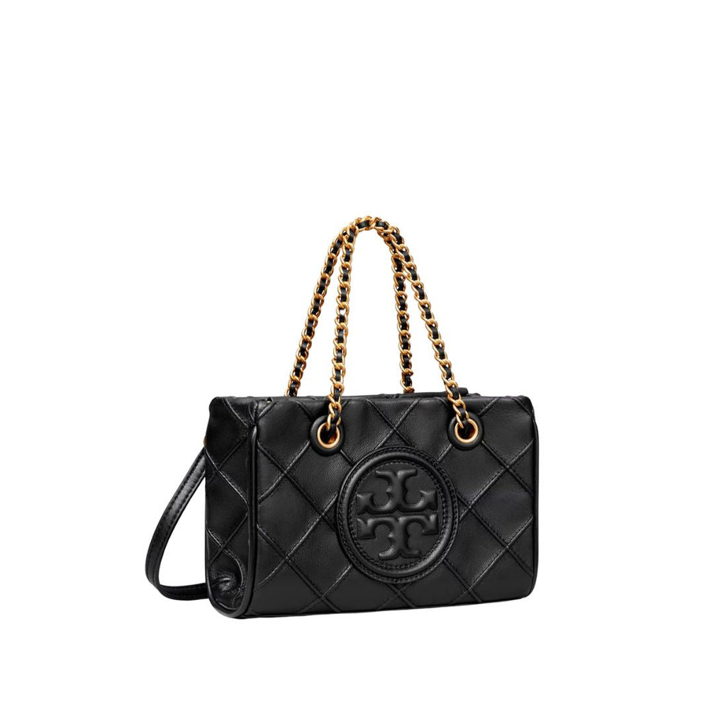TORY BURCH Mini Fleming Soft Chain Tote Black
