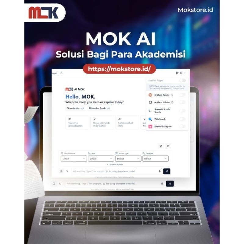 MOK AI BRAINTEX KLING AI  Version AI  Terlangkap Canggih Include Deep Research AI Writer Plagiarism.