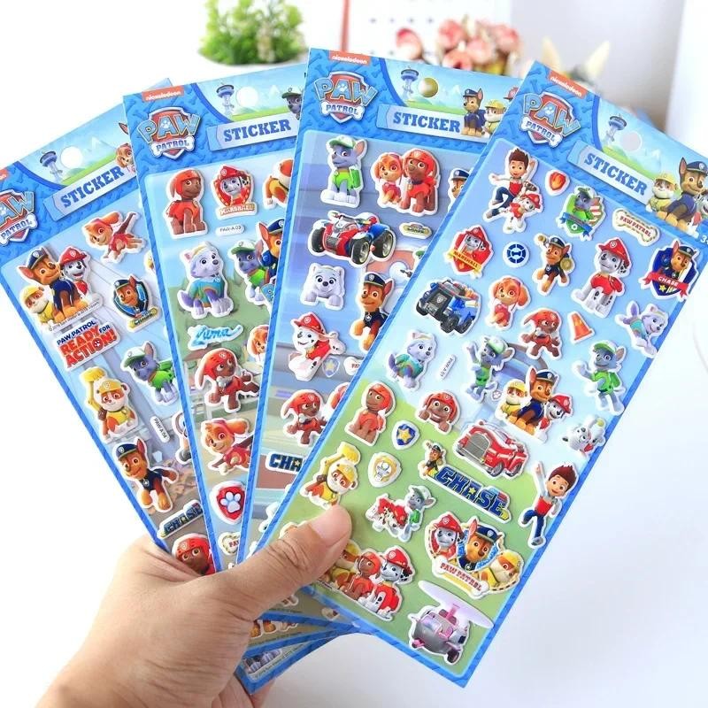 

Paw Patrol Sticker Cute Cartoon Chase Party Supplies Anime Figure Patrol Canine 3D Stickers Diy Handbook Stickers Kids Toy Gift