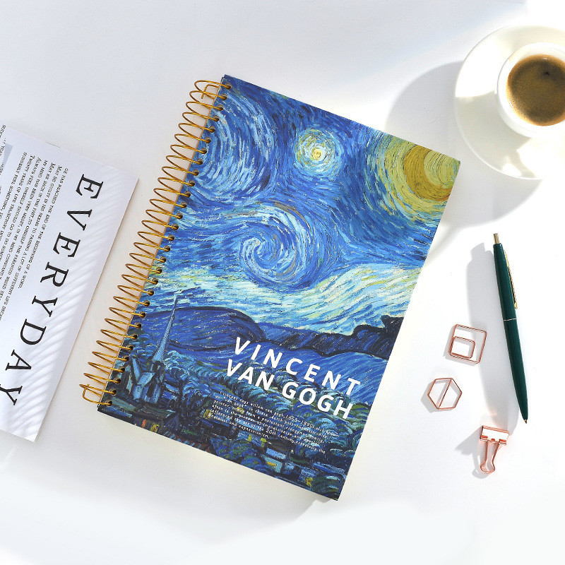 

CHEN LIN B5 Literary Style Color Simple Thickened Notebook Large Diary Coil Notepad for Student Writting 302 Pages Drawing Book