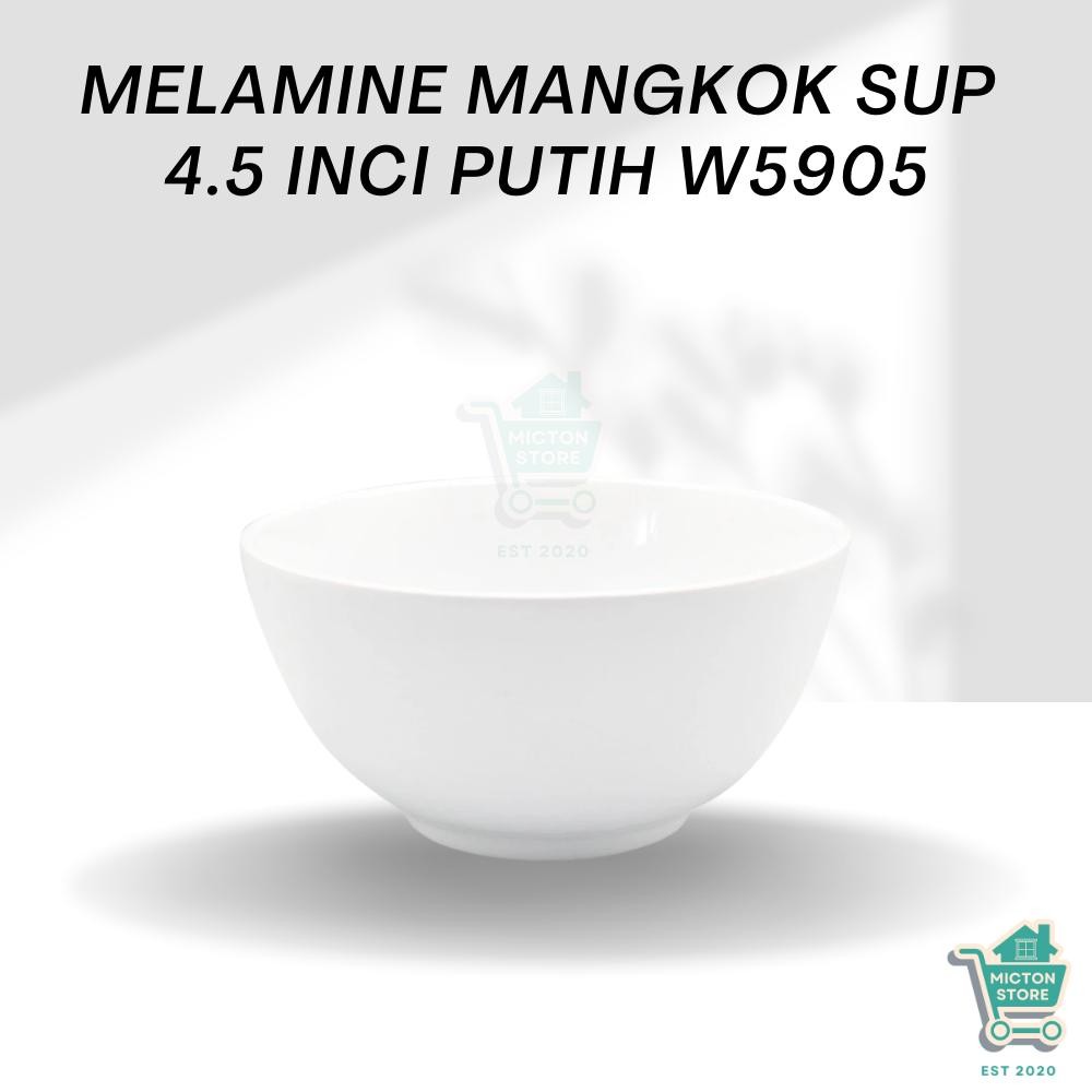 MICTON Premium Mangkok Sup 4.5 Inch W5905 Mangkok Sup Melamin Mangkuk Makan Melamin Mangkok Cekung M
