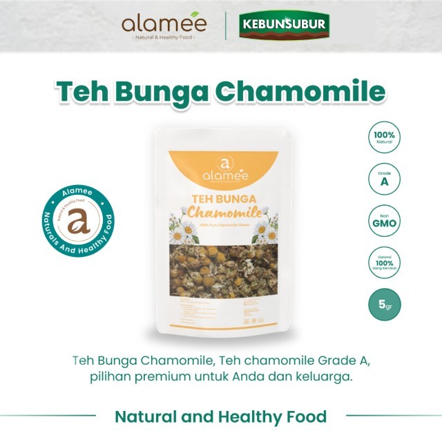 

ALAMEE Teh Chamomile Camomile Tea Flower Bunga Kamomile Dried Flower Organik 5gr Premium kebunsubur