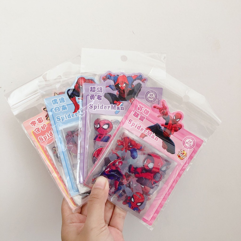 

Sticker Karakter Spiderman Transparan isi 25pcs