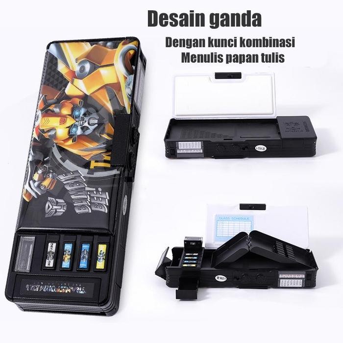 

[P r o m o]New Kotak Pensil Multifungsi Motif Kartun Untuk Anak Laki-Laki /Transformer Password Pencil Case /Tempat Pensil Magnet Sandi Multifungsi Motif Kartun Untuk Anak Laki-Laki - Hitam