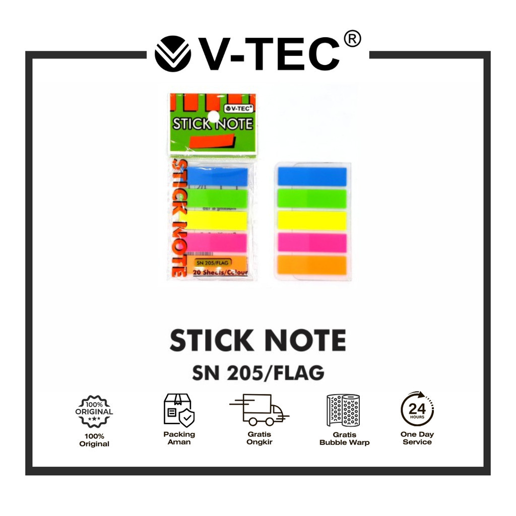 

V-TEC STICKY NOTE SN 205 FLAG PCS