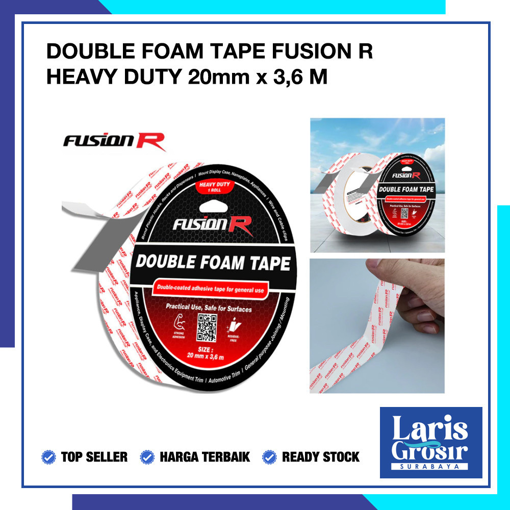 Double Tape PE FOAM Busa 20mm x 3,6Meter Solasi Busa BB 20mm x 3,6 Meter Tebal Kuat PMT Kualitas Bag