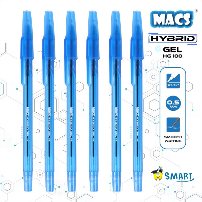 

(1PAK ISI 12PCS) MACS HYBRID GEL PEN HG-100 BLUE