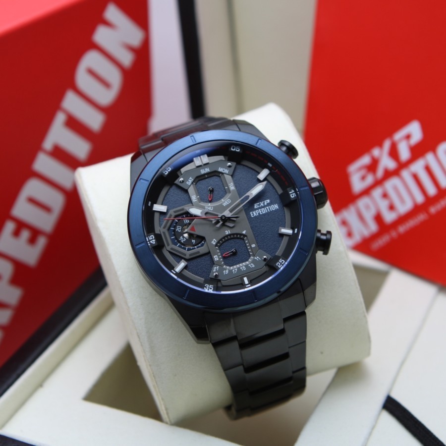 ORIGINAL Jam Tangan Pria Expedition E 6828 / E6828 / EXP6828 Garansi 1 Tahun - Stainless Steel
