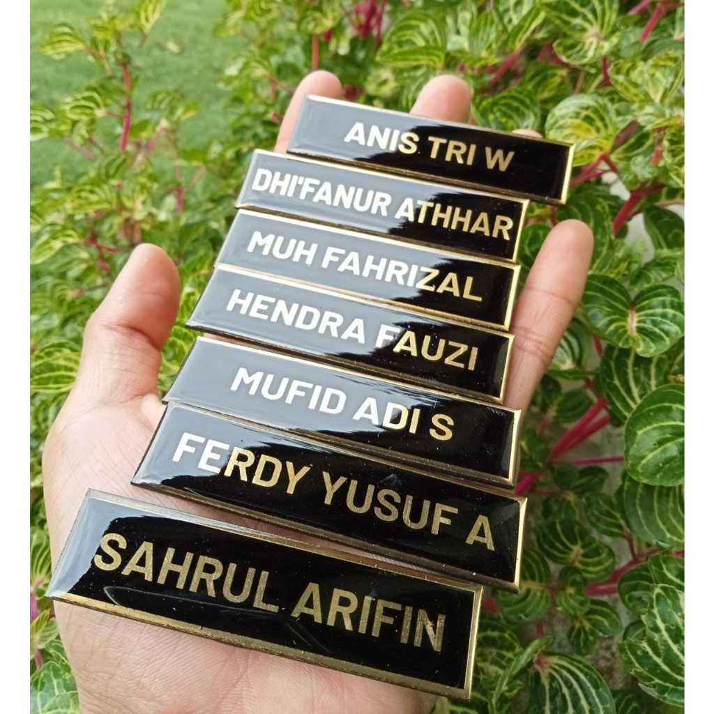 Nama Dada Resin (GOLD ASLI)/Name Tag/Nametag/Papan Nama Dada/Name Tag Akrilik Resin