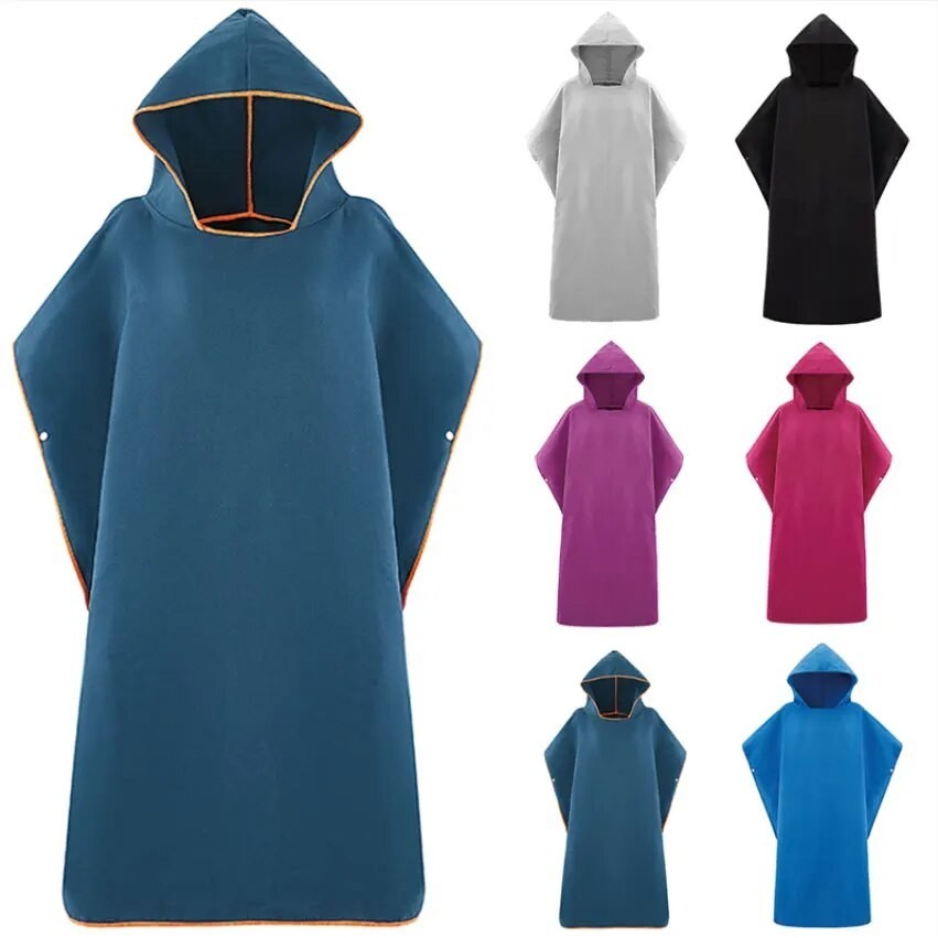 Microfiber Changing Hooded Towel Men's and Women's Swimming Beach Travel Quick-drying Poncho Bath To